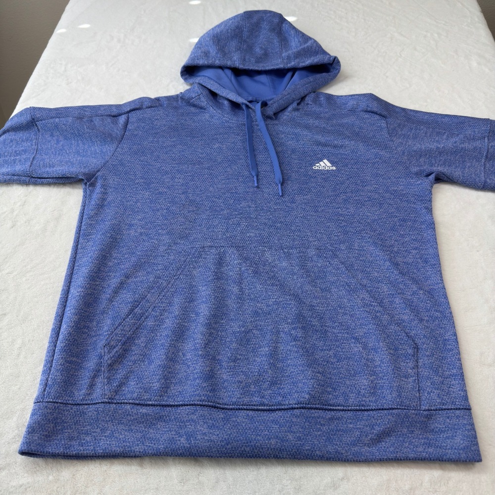 Adidas Climawarm Hoodie Women Large Blue‎ Good Heathered Pullover Sportswear